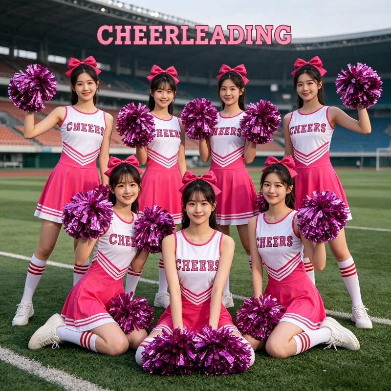 Cheerleading Pom Pom - Set Costume da Cheerleader per Donne,