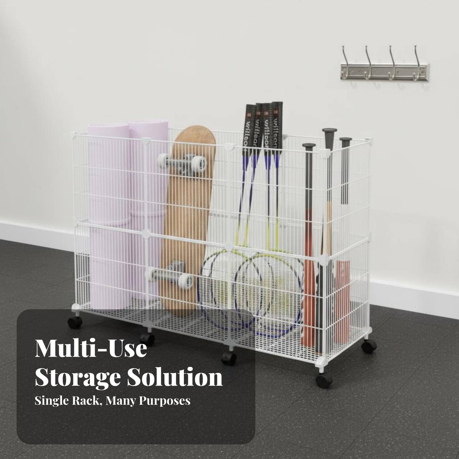 Sports Equipment Organizer Garage - Carrello Portaoggetti per Attrezzature Sportive, Robusto