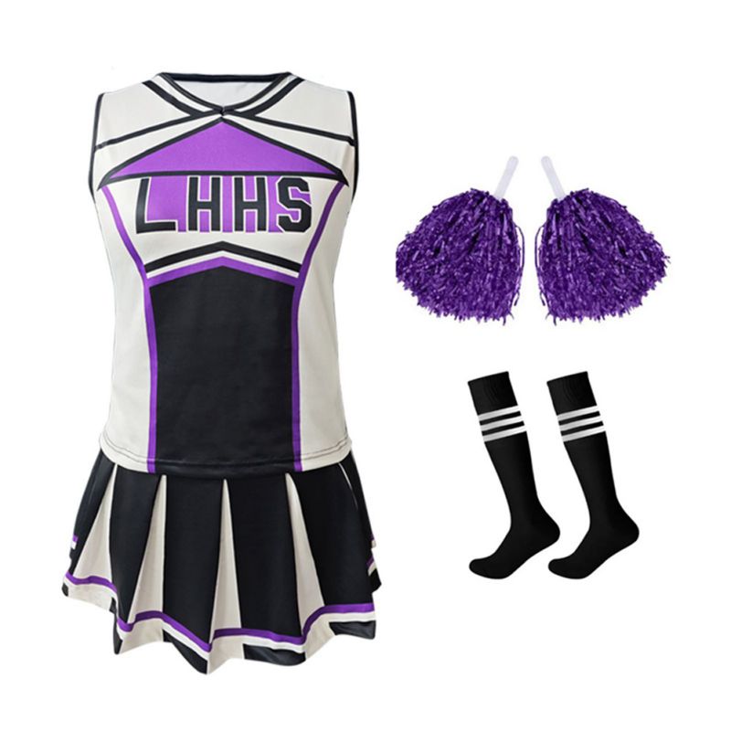 Cheerleading Pom Pom - Costume da cheerleader da donna, uniforme,