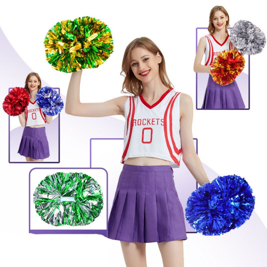 Cheerleading Pom Pom - 1 pz metallico PET Cheerleader Pom
