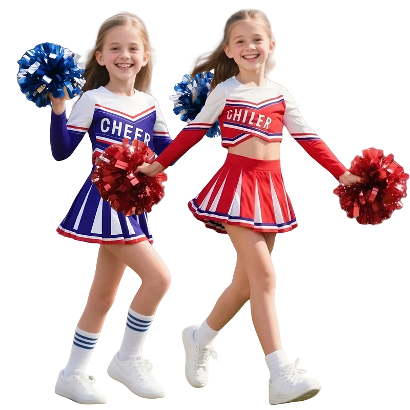 Cheerleading Pom Pom - Costume da Cheerleader per Ragazze, Abito
